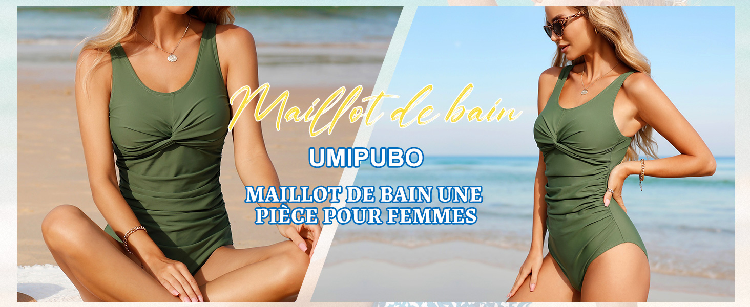 UMIPUBO Maillot de Bain Femme 1 Pieces Gainant Ventre Plat